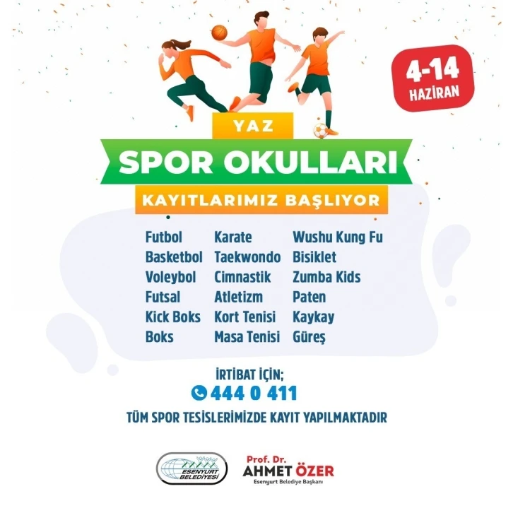 Esenyurt’ta Yaz Spor Okulları’nın kayıtları başlayacak
