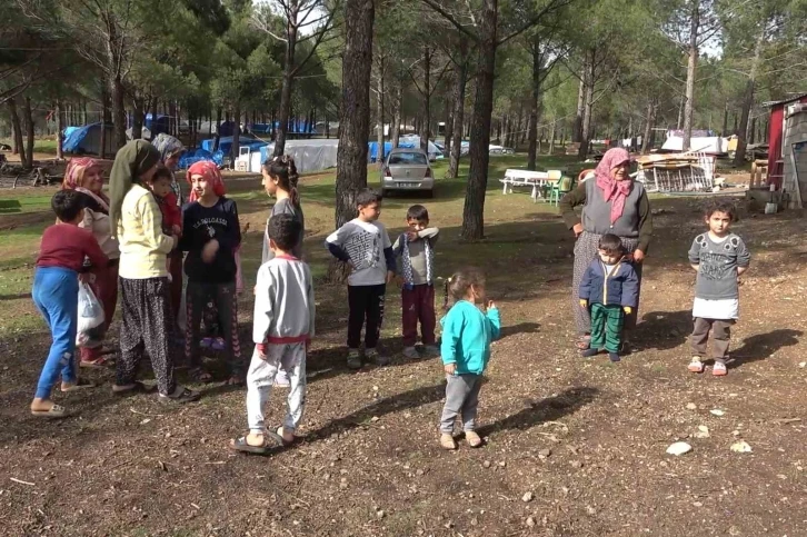 Evleri yıkılan aileler ormanı mesken tuttu: "Kendimizi burada güvende hissediyoruz"
