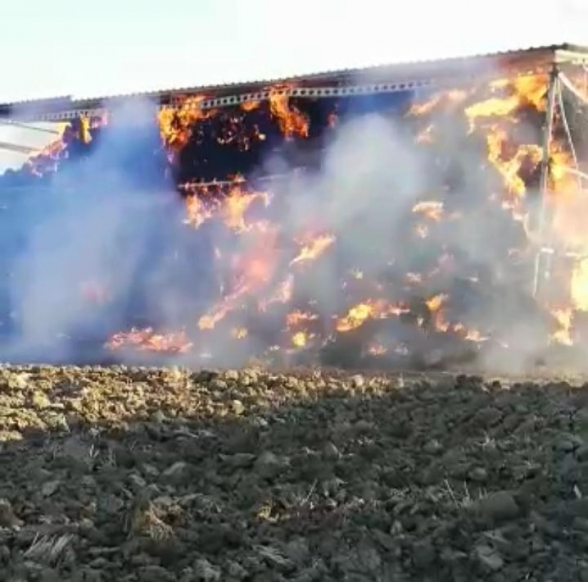 Tekirdağ’da 5 bin balya saman cayır cayır yandı