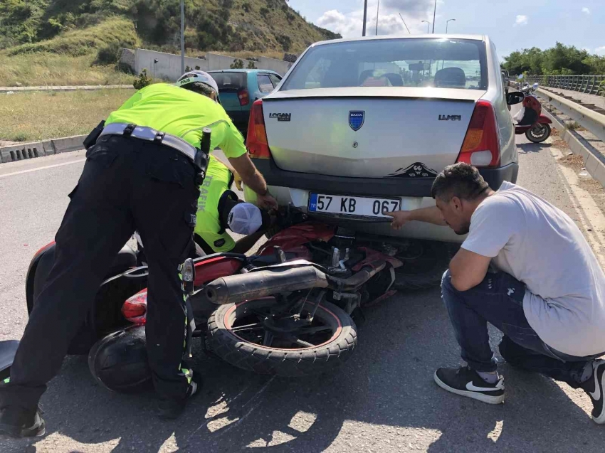 Trafik kazasında motosiklet sürücüsü yaralandı