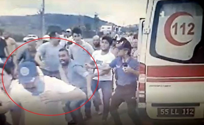 112 personeline saldırı anının görüntüleri ortaya çıktı