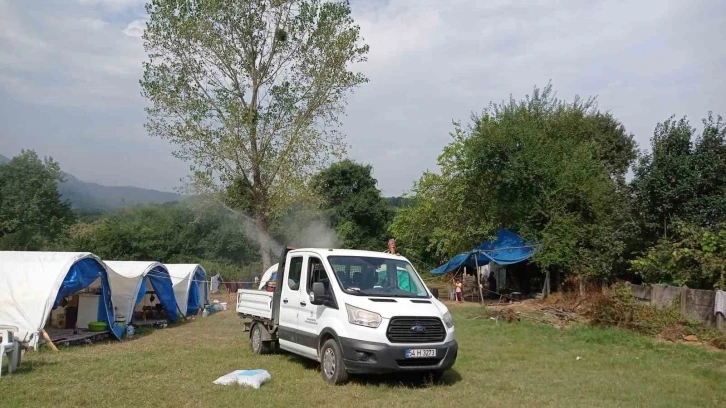 Fındık işçilerinin çadırları ilaçlandı
