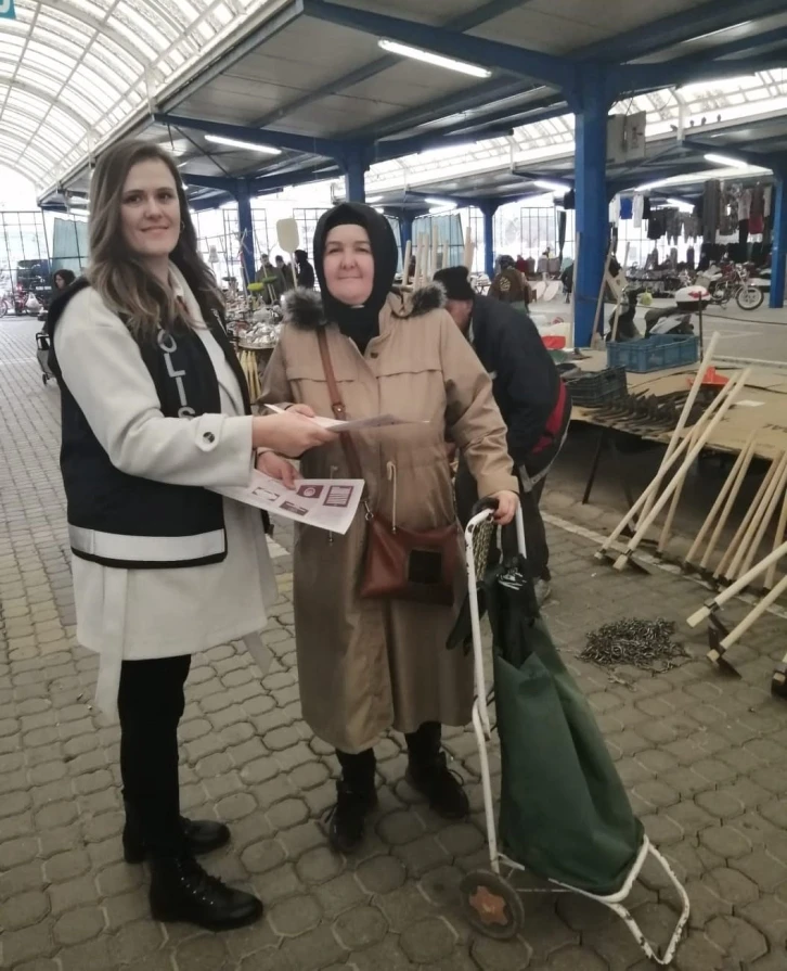 Gönen’de KADES uygulaması pazaryerinde tanıtıldı
