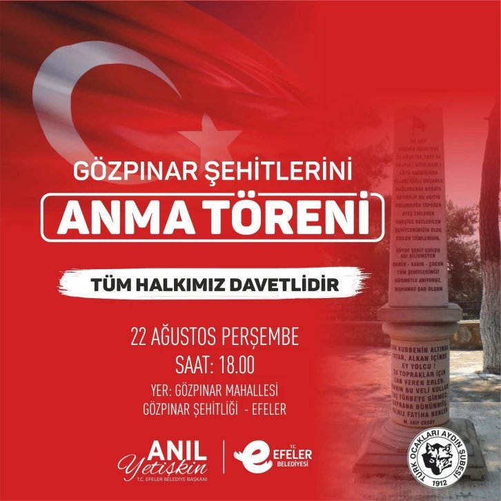 Gözpınar şehitleri için anma töreni düzenlenecek
