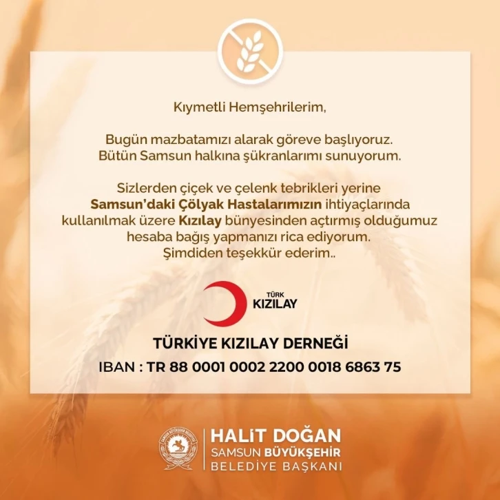 Halit Doğan, çiçek yerine Kızılay’a bağış istedi
