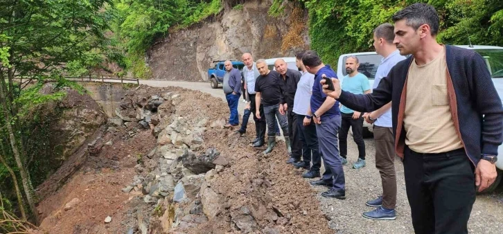 Heyelan sonrası yapılan çalışmaları incelediler
