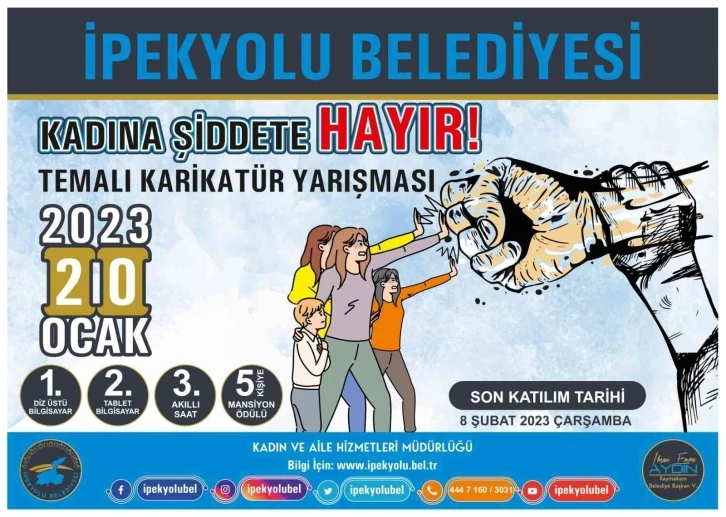 İpekyolu’nda “Kadına Şiddete Kayır” konulu karikatür yarışması
