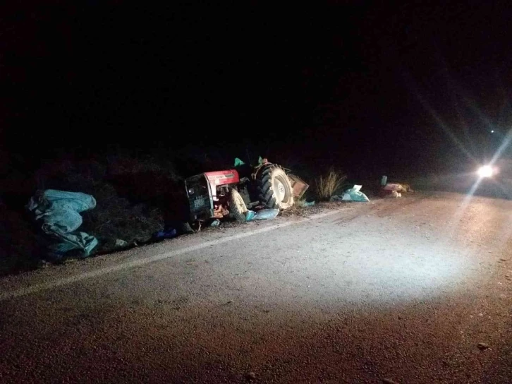  Yoldan çıkan traktör devrildi, 1 kişi hayatını kaybetti