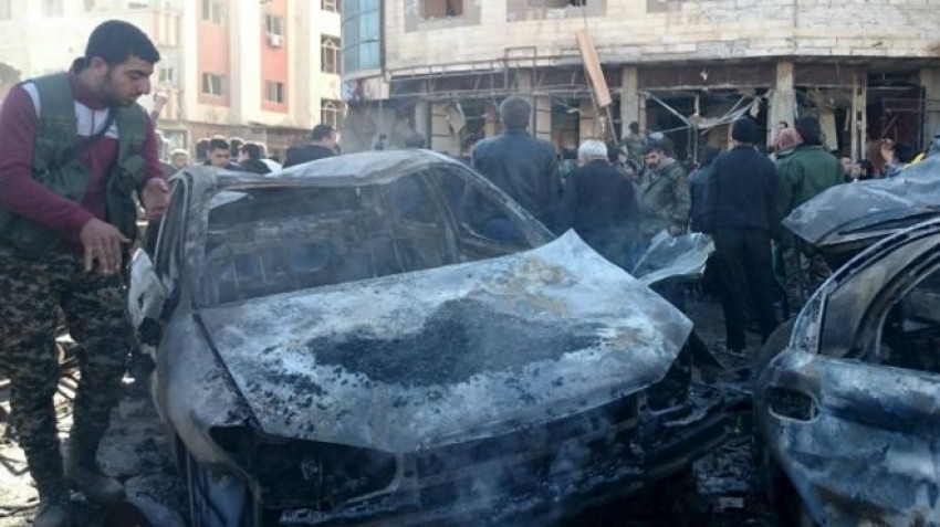 Şam'da polis lokaline bomba yüklü araçla saldırı