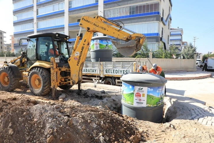 Karatay’da 200 adet yeraltı çöp konteynerinin daha kurulumu yapıldı
