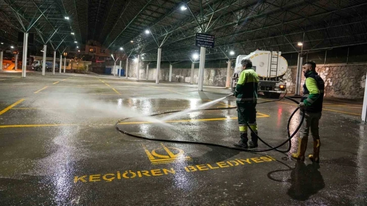 Keçiören Belediyesinden semt pazarlarında temizlik
