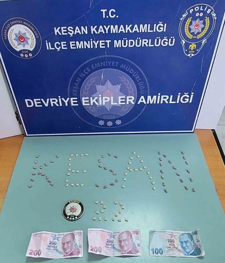 Keşan’da uyuşturucu hap ile yakalanan şüpheli tutuklandı
