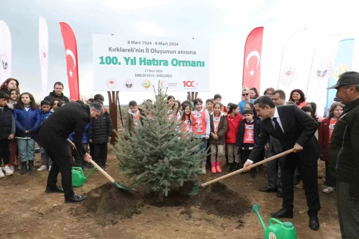 Kırklareli’nin il oluşunun 100. yılına özel hatıra ormanına fidan dikildi
