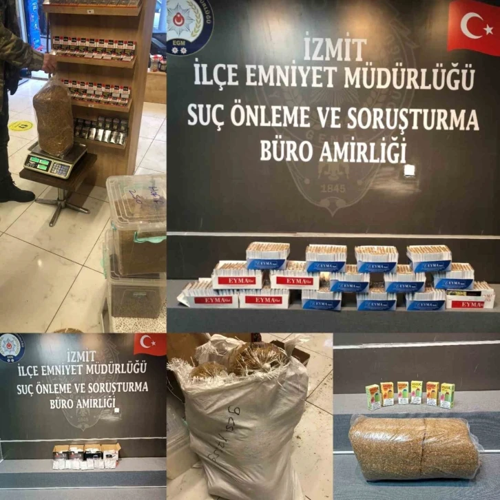 Kocaeli’de 4 işletmede 7 bin 240 bandrolsüz dolu makaron ele geçirildi