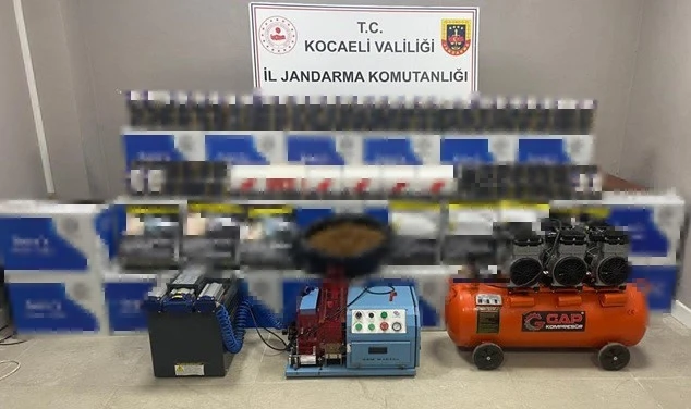 Kocaeli’de 450 bin TL değerinde kaçak sigara malzemesi ele geçirildi
