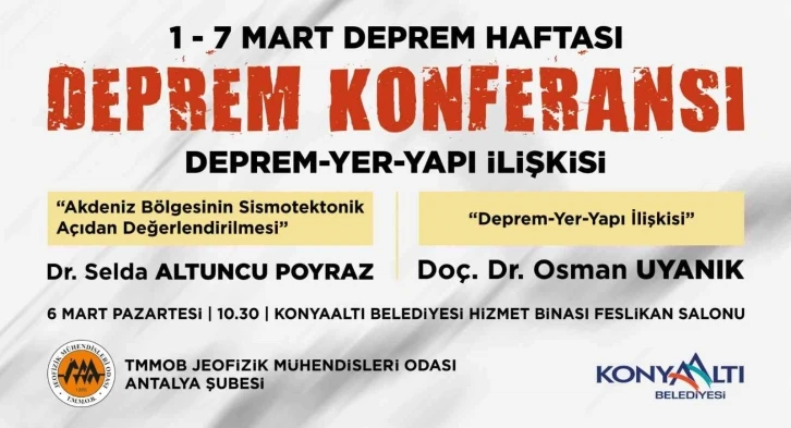 Konyaaltı’nda ‘deprem’ konferansı
