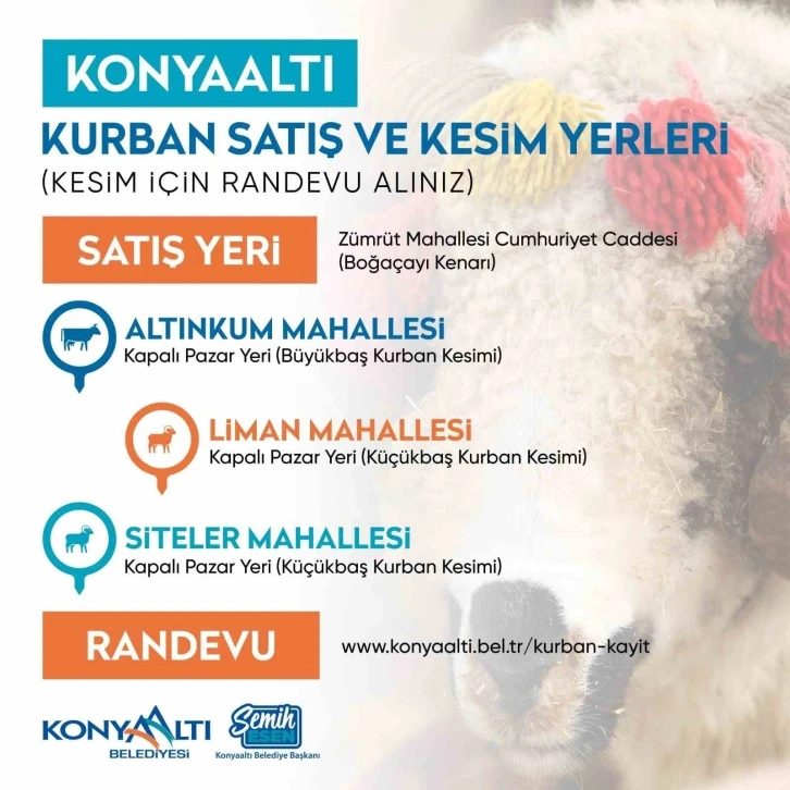 Konyaaltı’nda randevulu ücretsiz kurban kesimi
