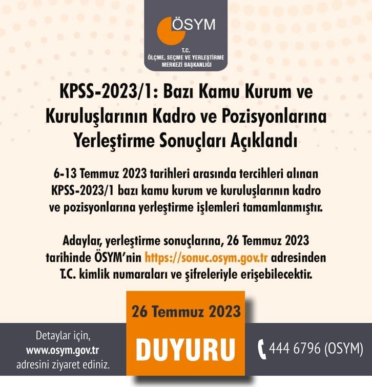 KPSS tercih sonuçları açıklandı
