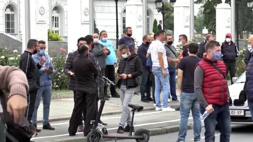 Makedonya'da müzisyenlerden protesto