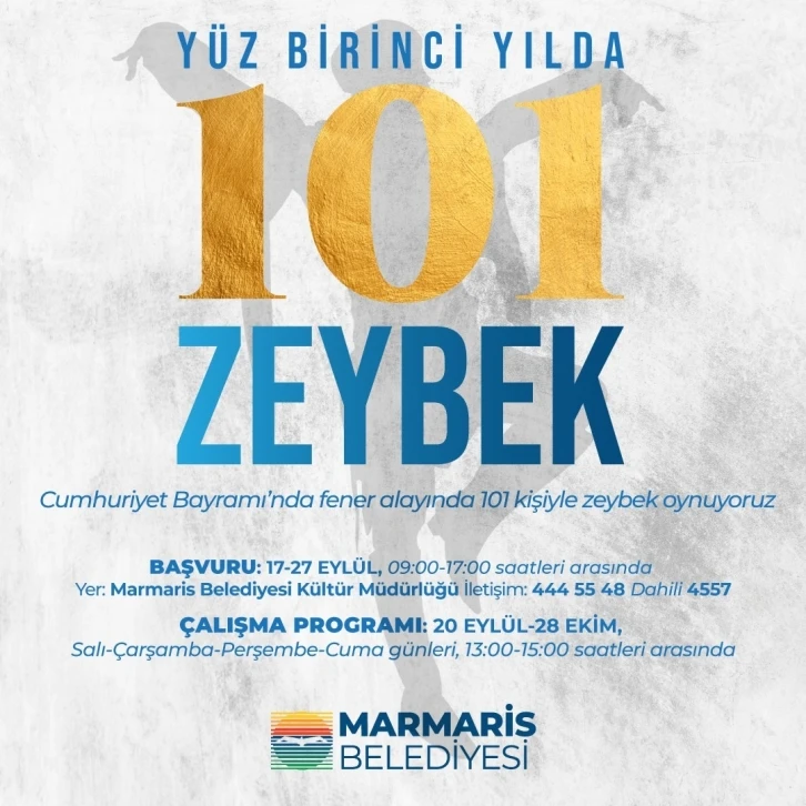 Marmaris’te 101’inci yılda 101 kişiyle zeybek gösterisi
