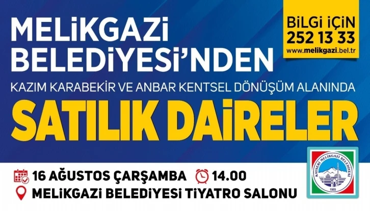 Melikgazi’de 35 adet satılık daireler için son gün
