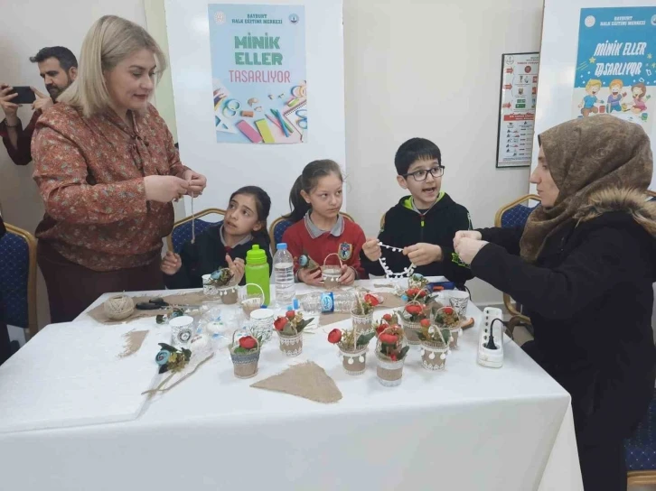 “Minik Ellerde Hayat Bulan Objeler” Halk Eğitimi Merkezinde sergilendi
