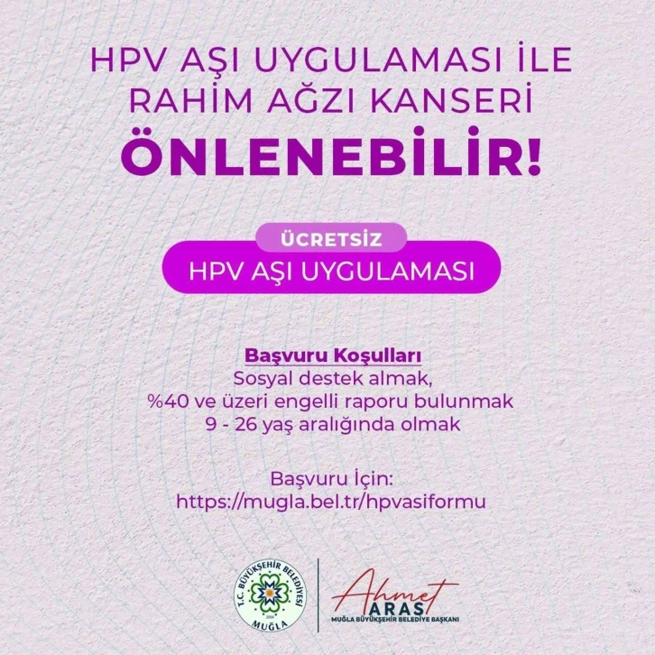 Muğla Büyükşehir ücretsiz HPV aşı uygulaması çalışmalarına başladı
