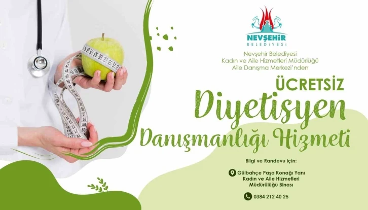 Nevşehir Belediyesi’nden ’ücretsiz diyetisyen danışmanlık’ hizmeti
