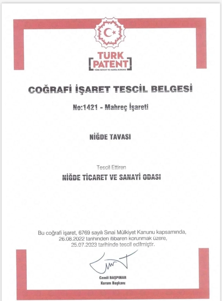 ’Niğde Tavası’ coğrafi işaret aldı
