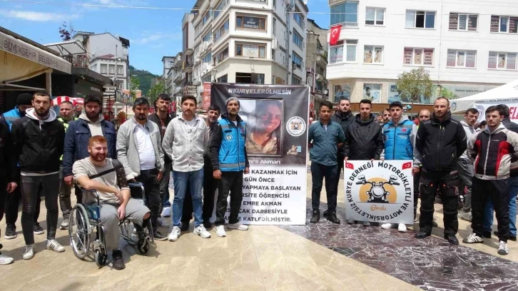 Ordu’da motosikletli kuryeler, Ata Emre için toplandı
