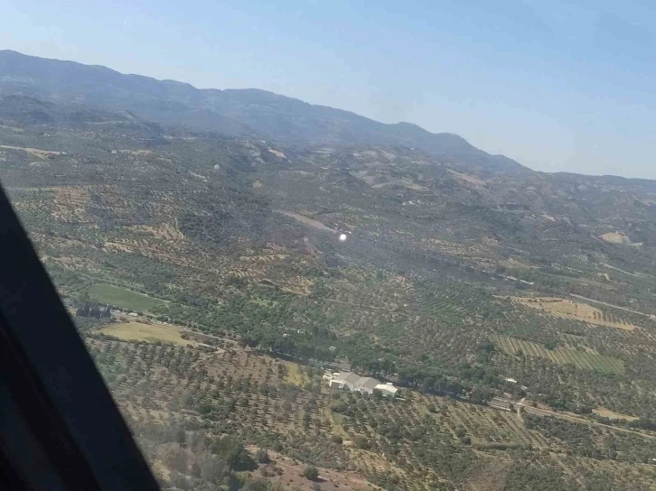 Otoban kenarında çıkan yangın, büyümeden söndürüldü
