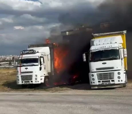 Bursa'da park halindeki TIR alev topuna döndü