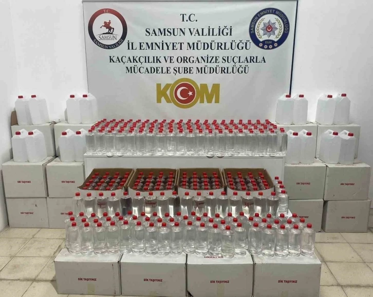 Samsun’da kaçak içki yapımında kullanılan 1 ton etil alkol ele geçirildi
