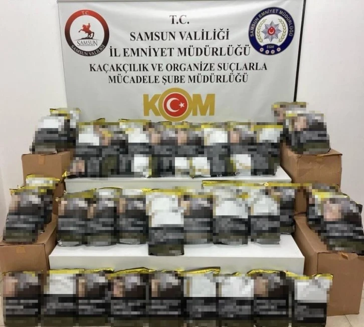 Samsun’da kaçak tütün mamulleri ele geçirildi
