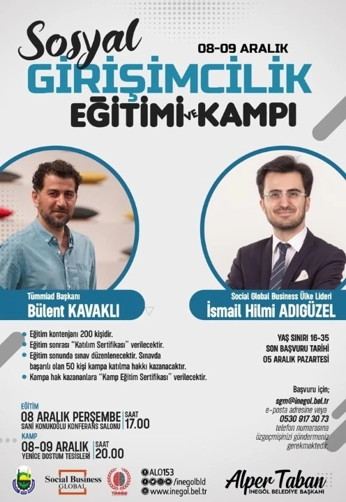 Sosyal girişimcilik eğitim ve kampı için başvurular başladı
