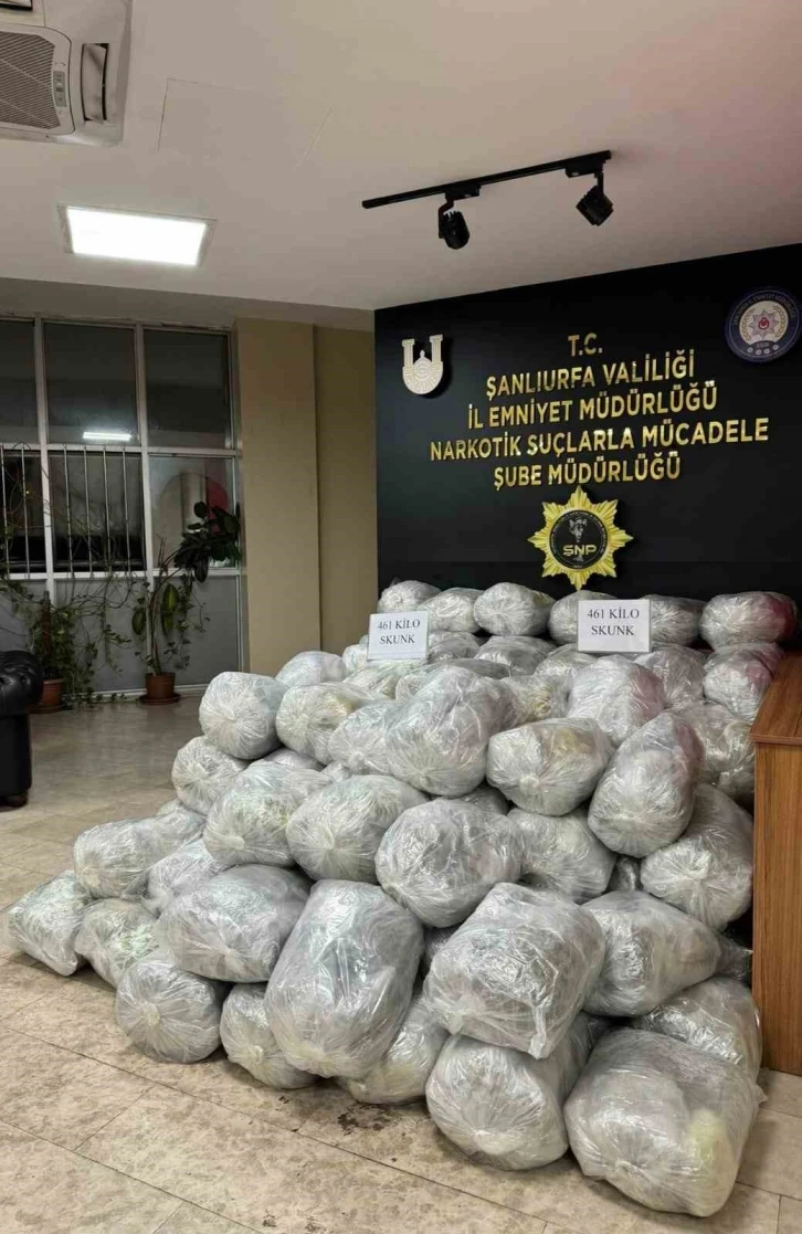 Şüpheli araçtan 461 kilo skunk maddesi çıktı
