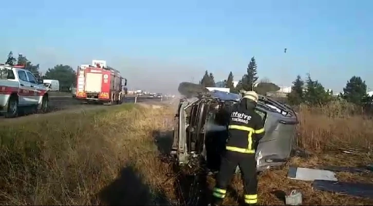 Tekirdağ’da otomobil takla attı: 5 yaralı
