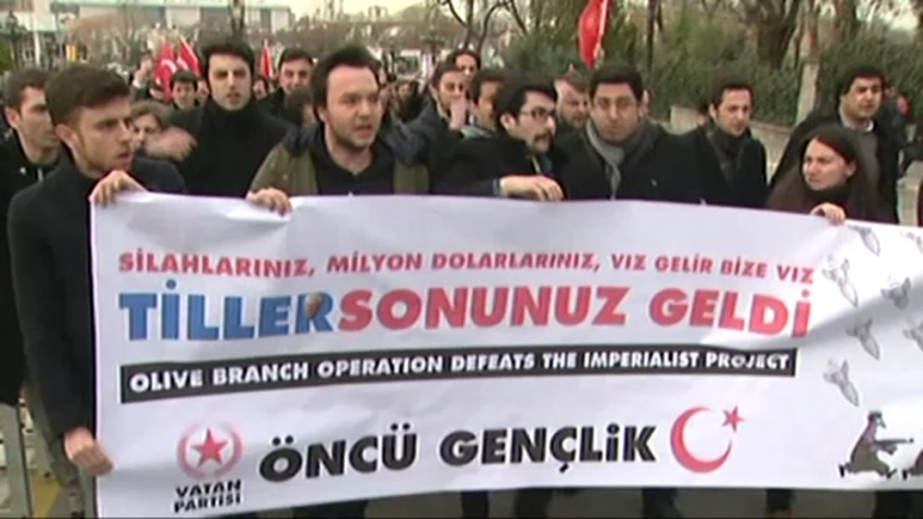 Çavuşoğlu-Tillerson görüşmesi öncesi protesto eylemi