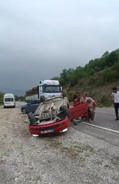 Tokat’ta otomobil ters döndü: 1 yaralı
