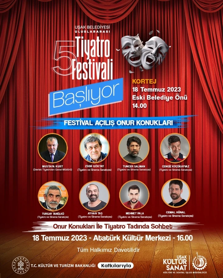 Uşak Belediyesi Uluslararası 5. Tiyatro Festivali başlıyor
