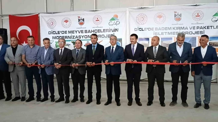 Vali Su, Dicle’de çiftçilere tarım makineleri dağıtımı ve badem fabrikasının açılışına katıldı
