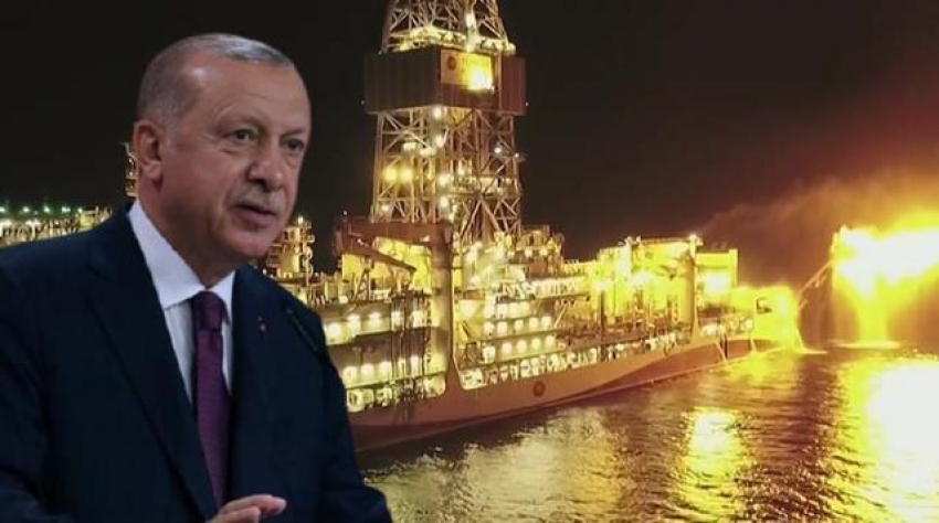 Cumhurbaşkanı Erdoğan'ın katılımıyla Karadeniz'de bulunan doğal gaz yakıldı