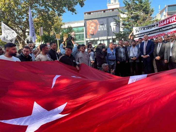 Yalova’da İsrail’in Filistinlilere saldırıları protesto edildi
