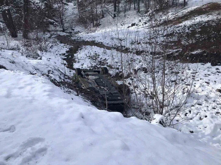 Yoldan çıkan otomobil tarlaya uçtu: 2 yaralı
