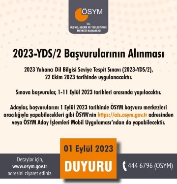 2023-YDS/2 başvuruları başladı
