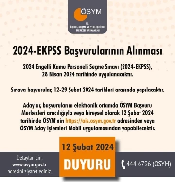 2024 EKPSS başvuruları başladı
