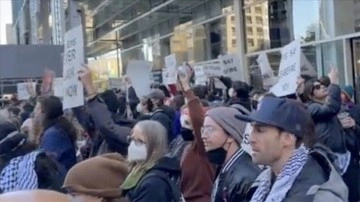 ABD'de Yahudiler, İsrail'in Chicago Konsolosluğu önünde Filistin'e destek gösterisi d