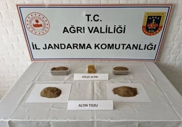 Ağrı’da külçe altın ve altın tozu ele geçirildi
