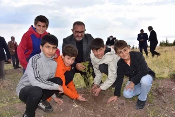 Ahlat’ta çam fidanları toprakla buluştu
