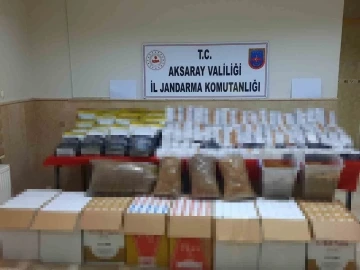 Aksaray jandarmadan kaçak sigara operasyonu
